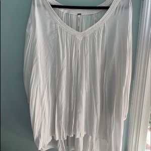 Free People Flowy White Top